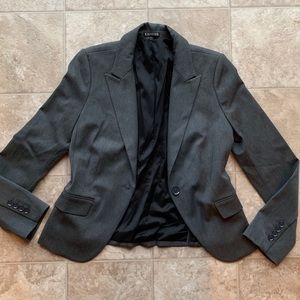 Express One Button Blazer in Dark Grey